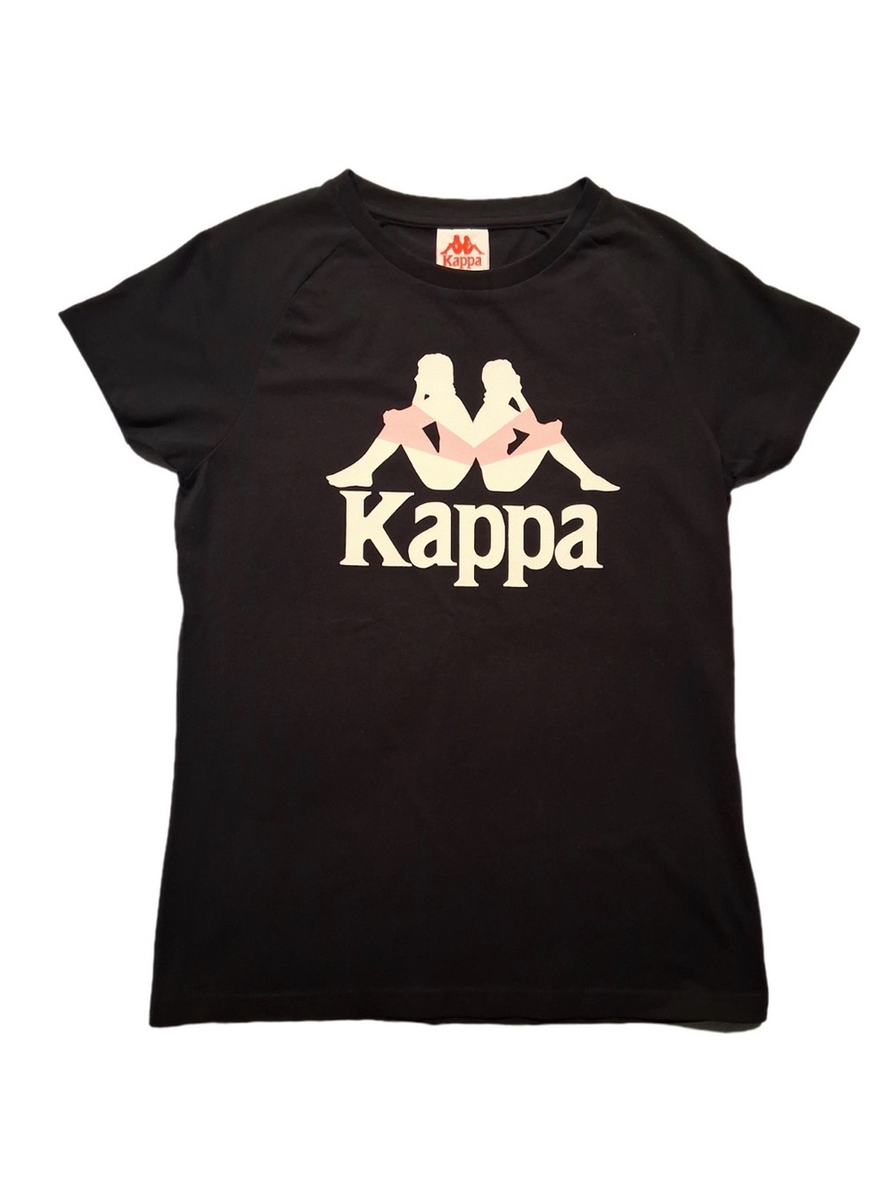 NWOT Kappa Black Short-Sleeve Tee with White and Pink Logo